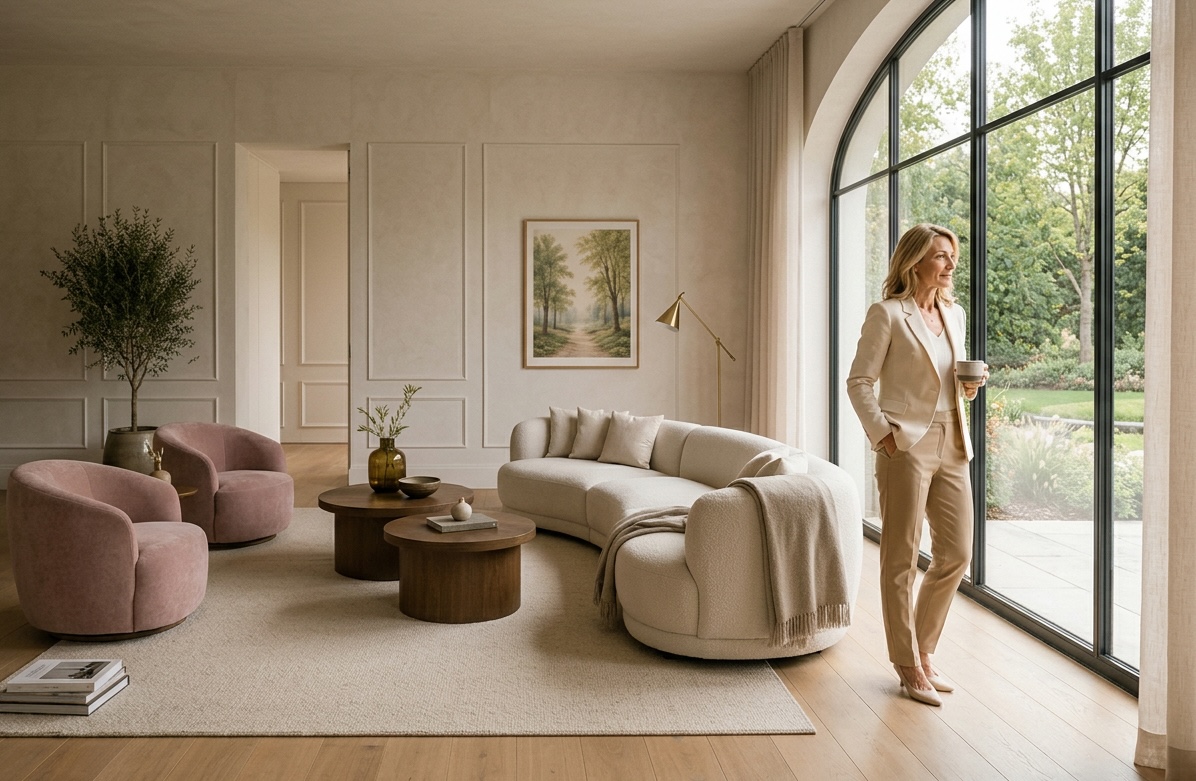 Harmonisch gestaltetes Wohnzimmer mit Feng Shui und Interior Design für mehr Ruhe, Wohnqualität und persönliches Wohlbefinden