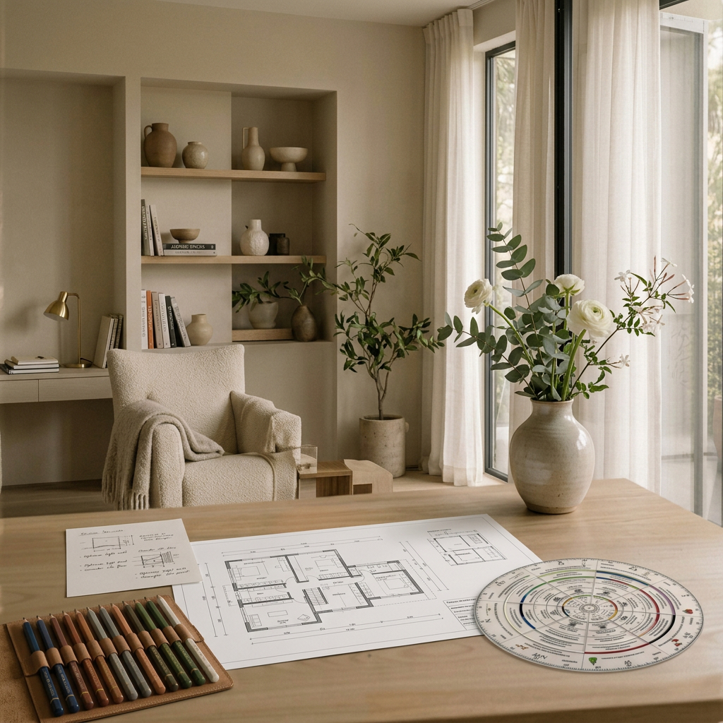 Entwicklung eines individuellen Raumkonzepts mit Feng Shui für ein harmonisches Zuhause.
