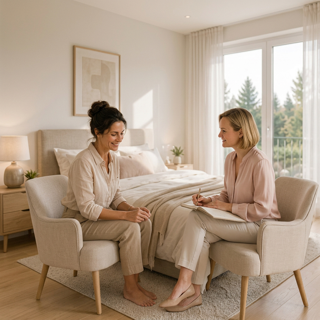 Persönliche Schlafraum-Beratung zur Analyse von Schlafproblemen, Schlafqualität und individuellen Bedürfnissen im Rahmen einer Feng Shui Beratung