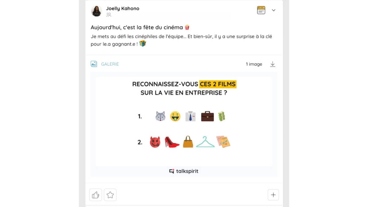 GIF publication sur Talkspirit