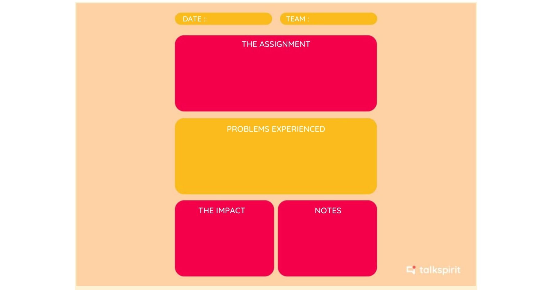 Template to be used to communicate about a project or an achievement on an enterprise social network