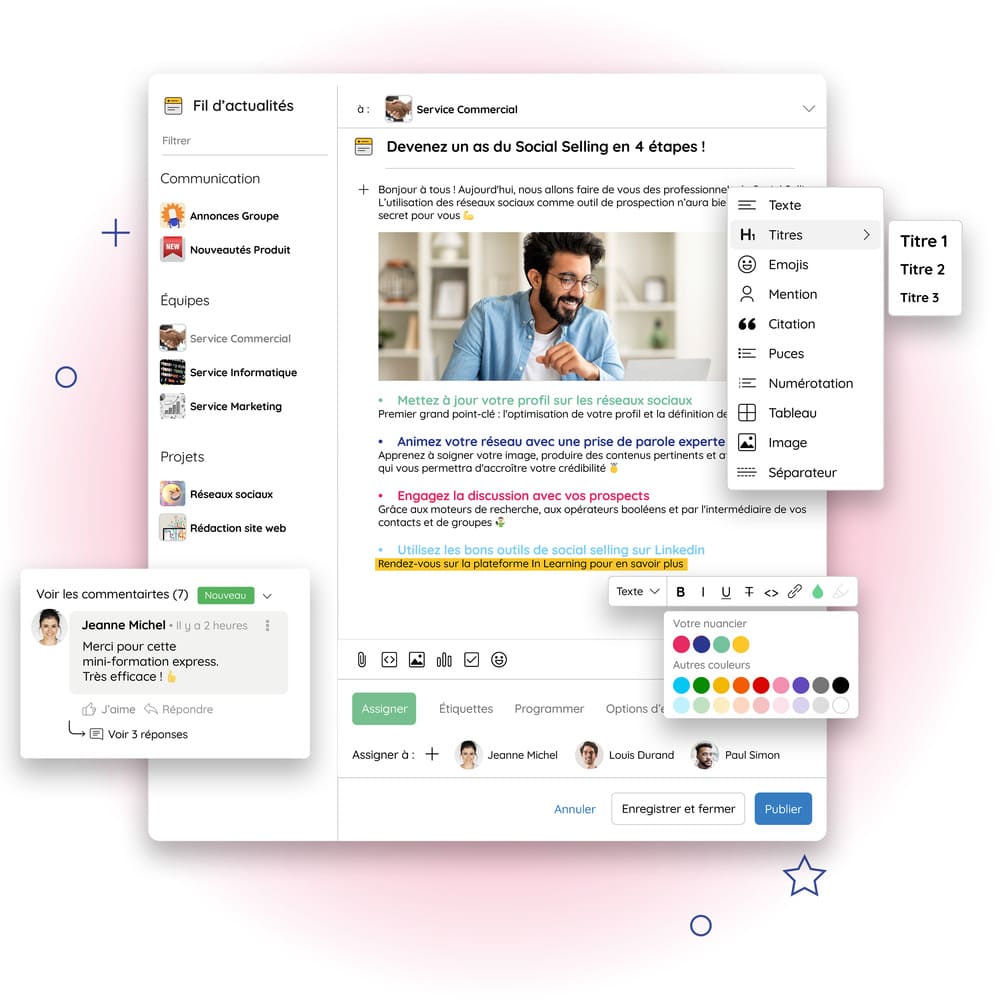 Talkspirit permet de partager des connaissances : or, c'est l'un des arguments clés pour mettre en place un réseau social d'entreprise