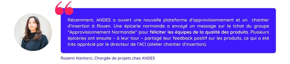Citation de Rozenn Kantarci d'Andes sur comment elle utilise Talkspirit pour animer un réseau de franchise