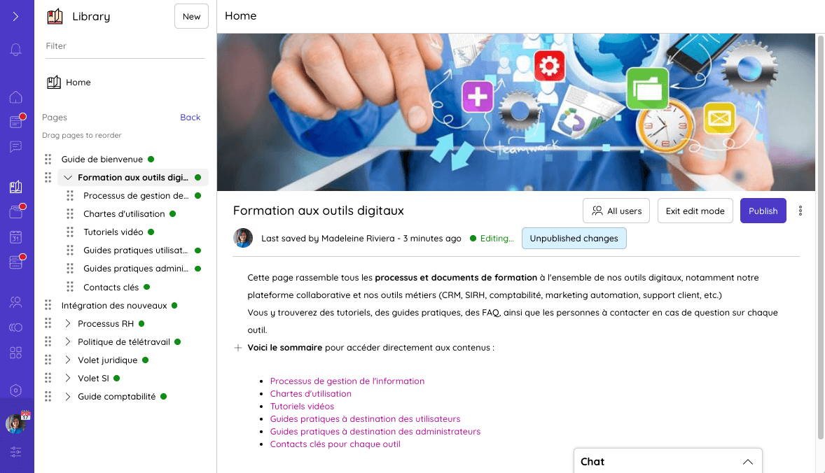 Centralisation des ressources de formations sur la bibliothèque Talkspirit
