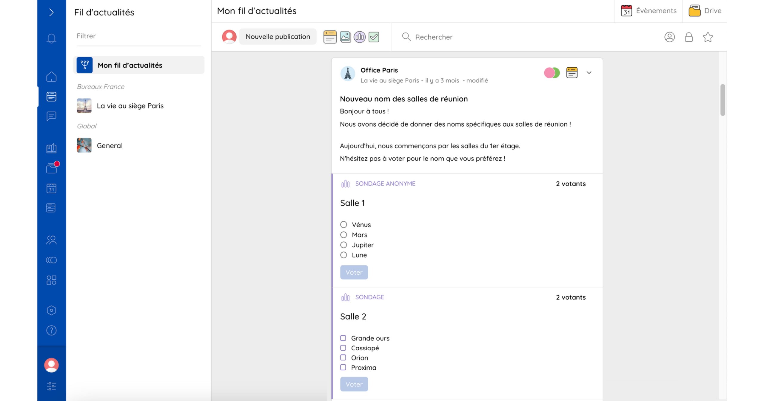 Exemple de sondage sur Talkspirit