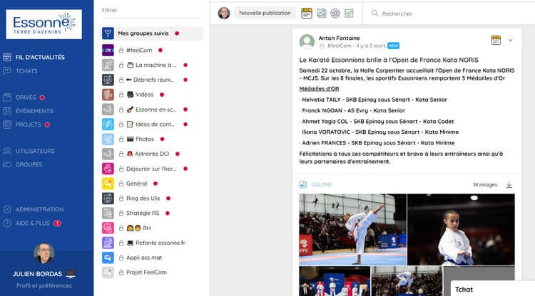 Publication sur le fil d'actualités mettant en avant un événement sportif