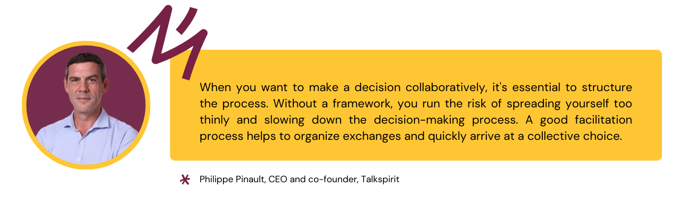 Quote from Philippe Pinault on how to make a collective decision