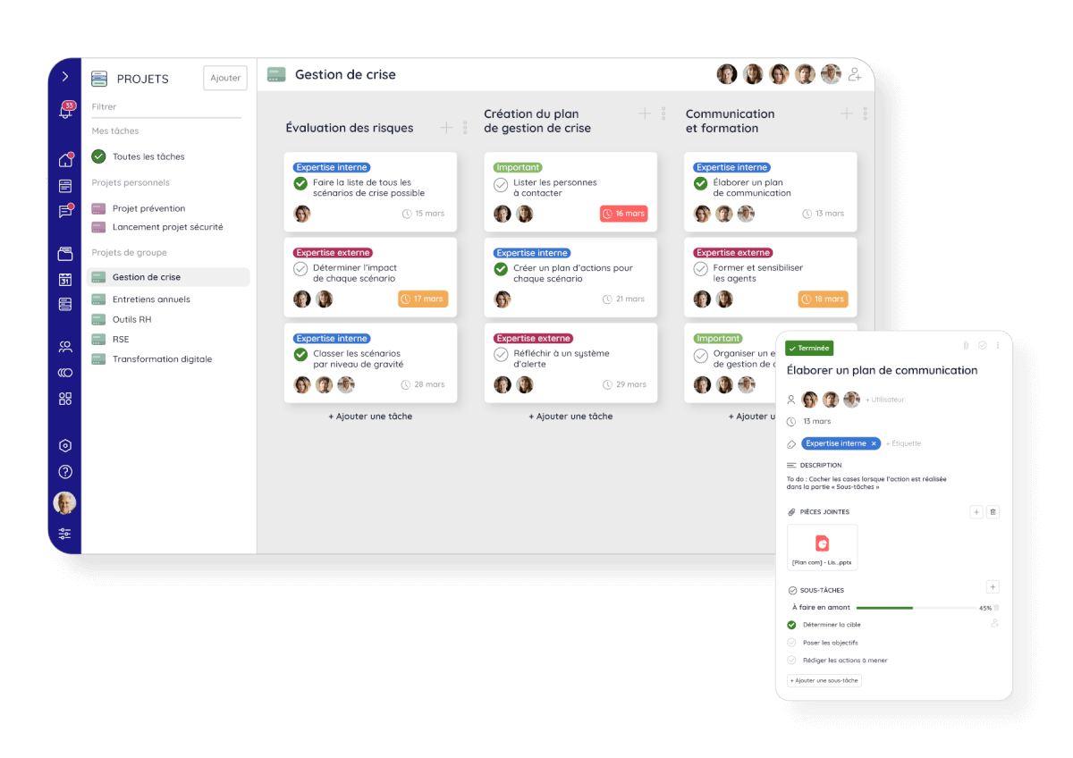 Gérer ses tâches avec le module Projets de Talkspirit pour réduire la surcharge informationnelle au travail