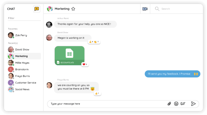 Chat on Talkspirit can help reduce information overload