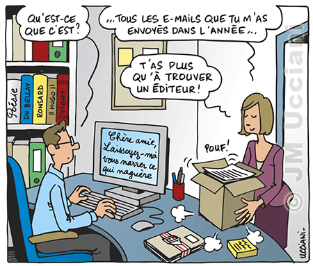 Illustrations mettant en avant le trop plein d'emails dans la communication interne