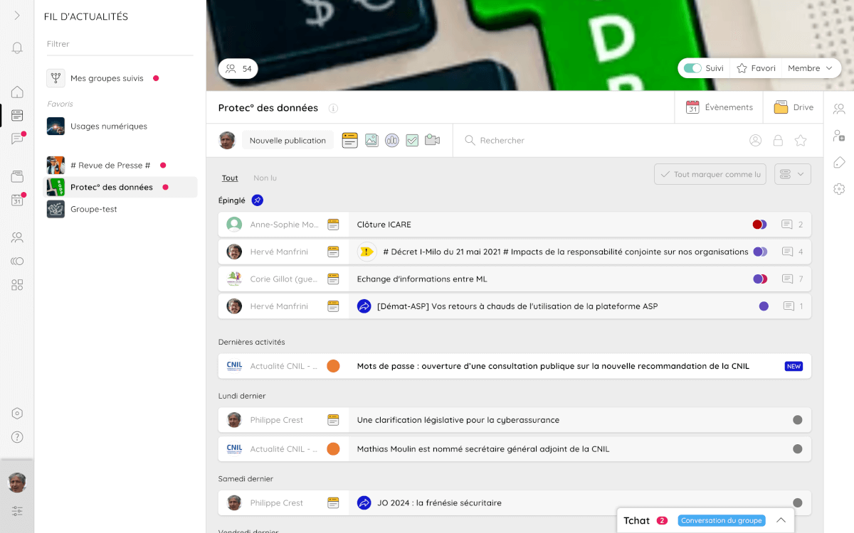 Fil d'actualités de la plateforme Odyssée de l'ARML-IdF mettant en avant les actualités du réseau de missions locales