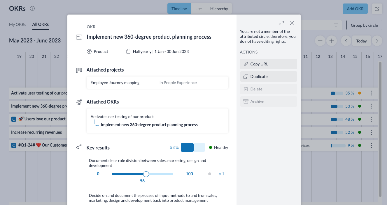 Tracking skills management objectives on Holaspirit's OKR module