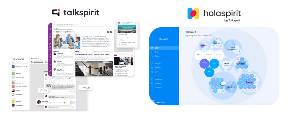 Interface de Talkpsirit et Holaspirit : deux plateformes qui permettent d'attirer et fidéliser vos talents