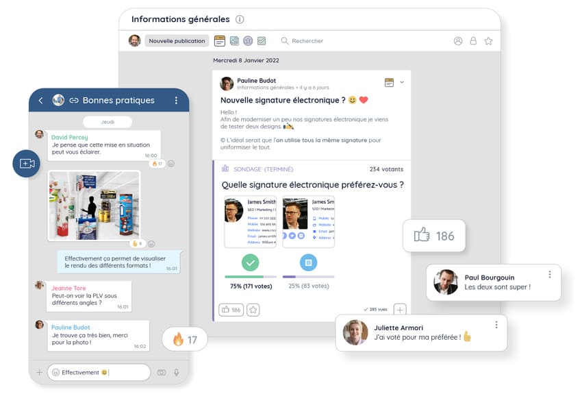 Tchat et fil d'actualités sur Talkspirit, une plateforme collaborative tout-en-un
