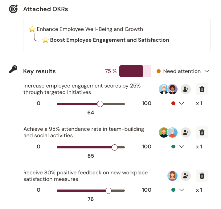 Defining goals using the OKR methodology on Talkspirit