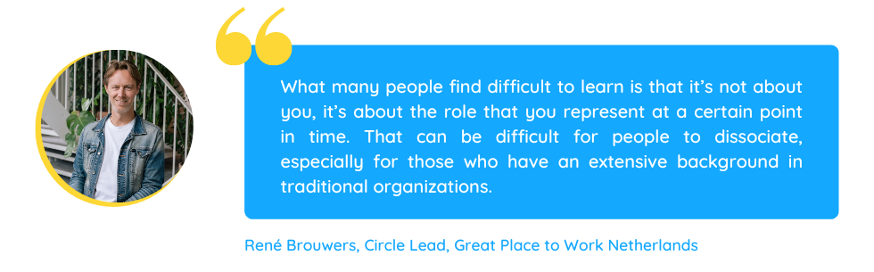 Quote of René Brouwers about the challenges of self-management