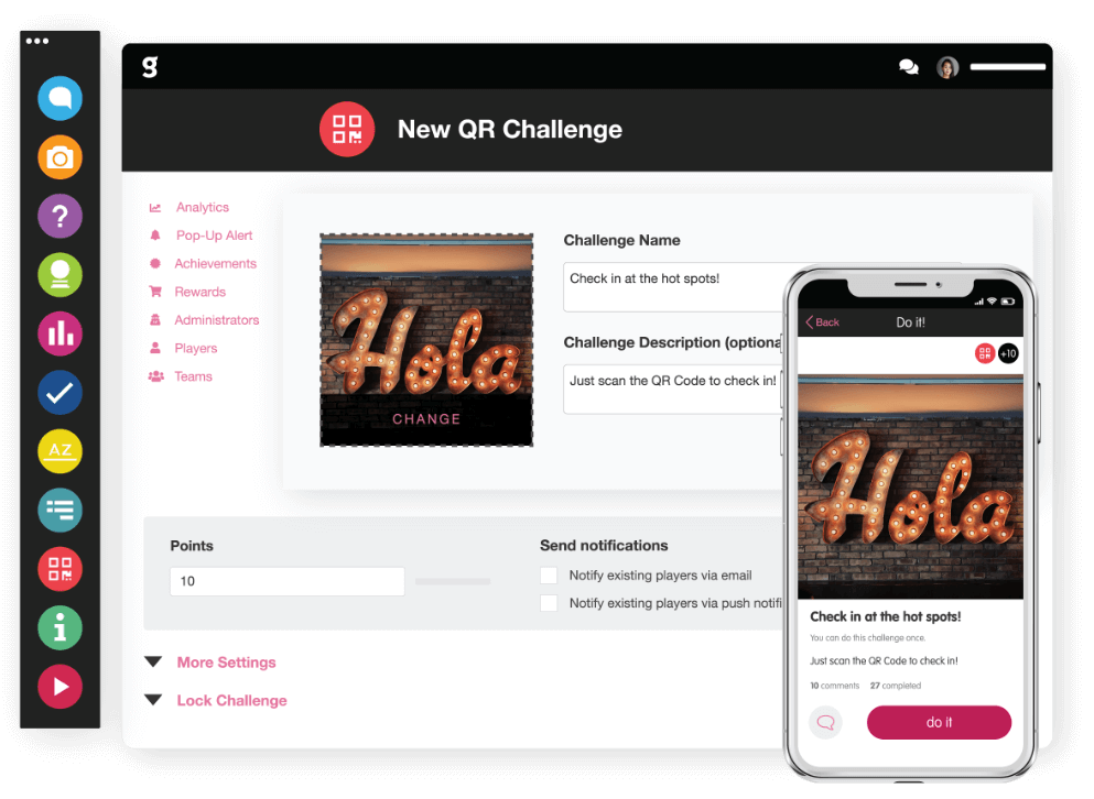 Création d’un challenge sur Gametize, un des logiciels de gamification pour améliorer le bien-être au travail