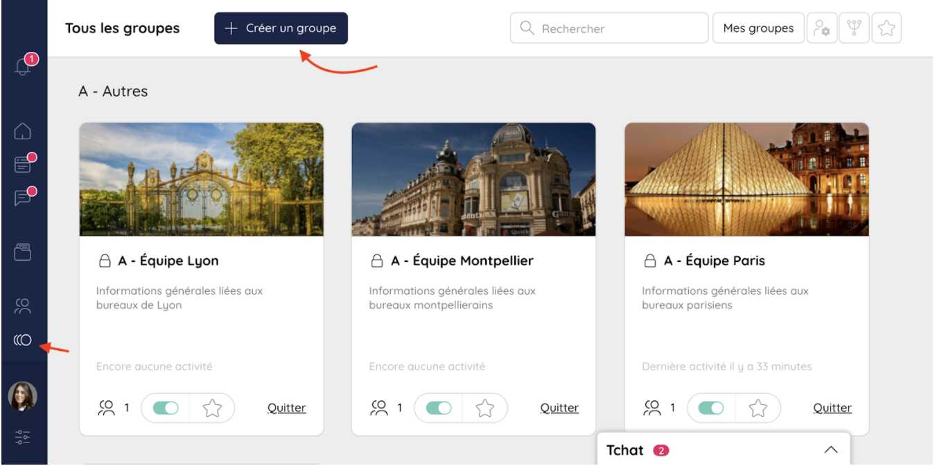 Création d'un groupe pour mettre en place sa digital workplace sur Talkspirit