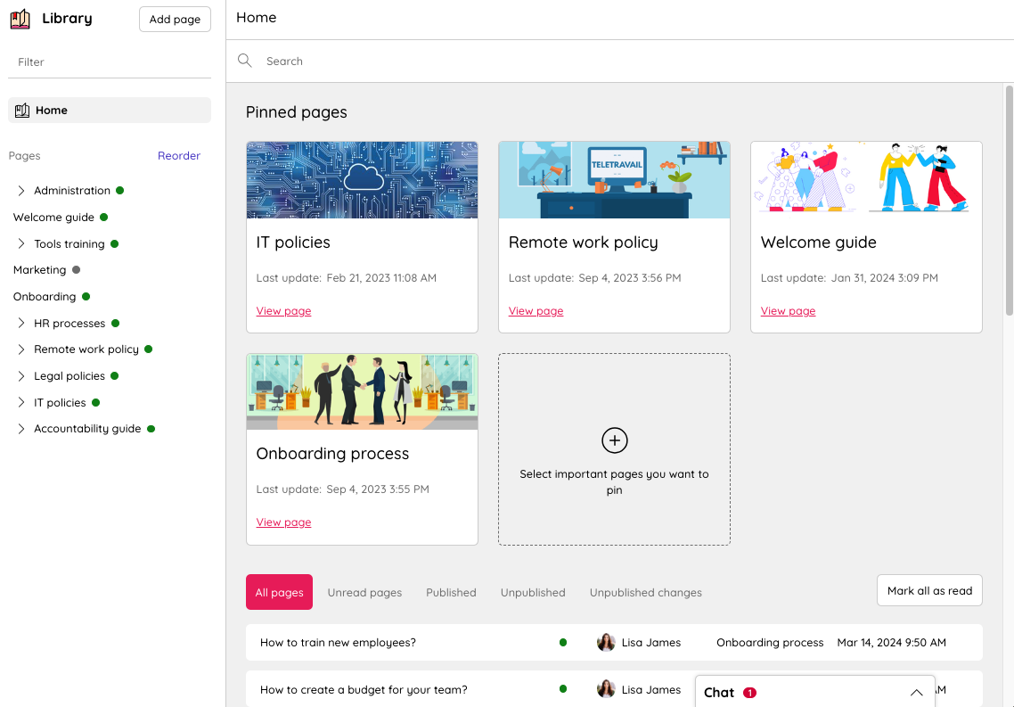 Centralization of training resources in the Talkspirit library