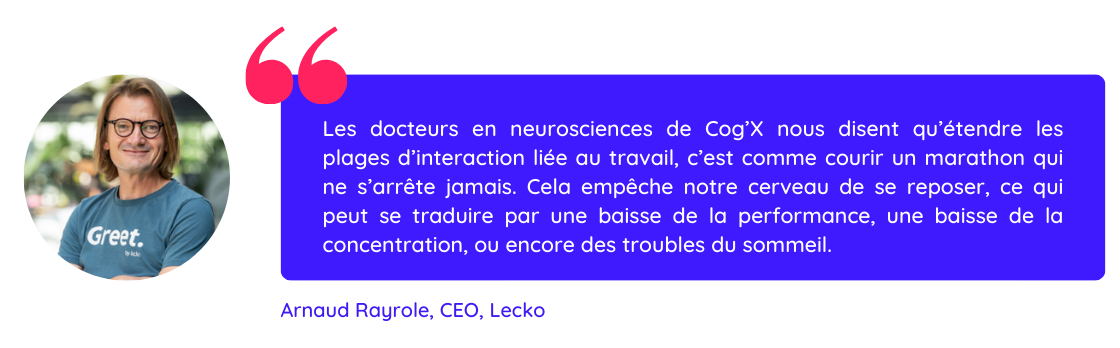 Citation d'Arnaud Rayrole sur l'étude de Cog'X et Lecko sur l'infobésité en entreprise