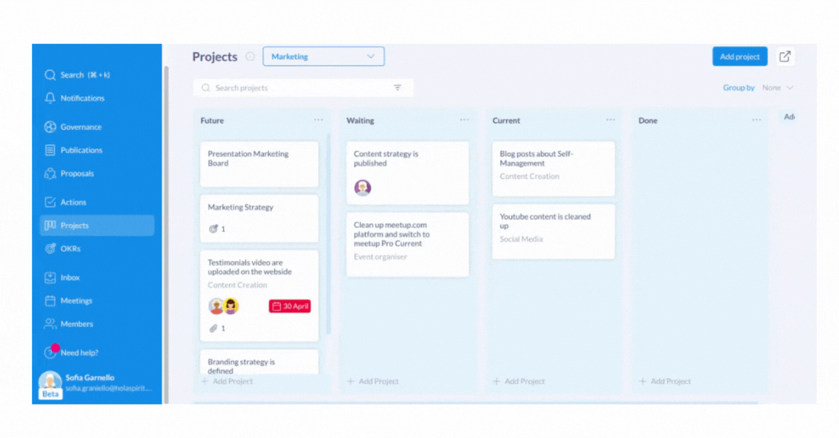Personnalisation des tableaux Kanban