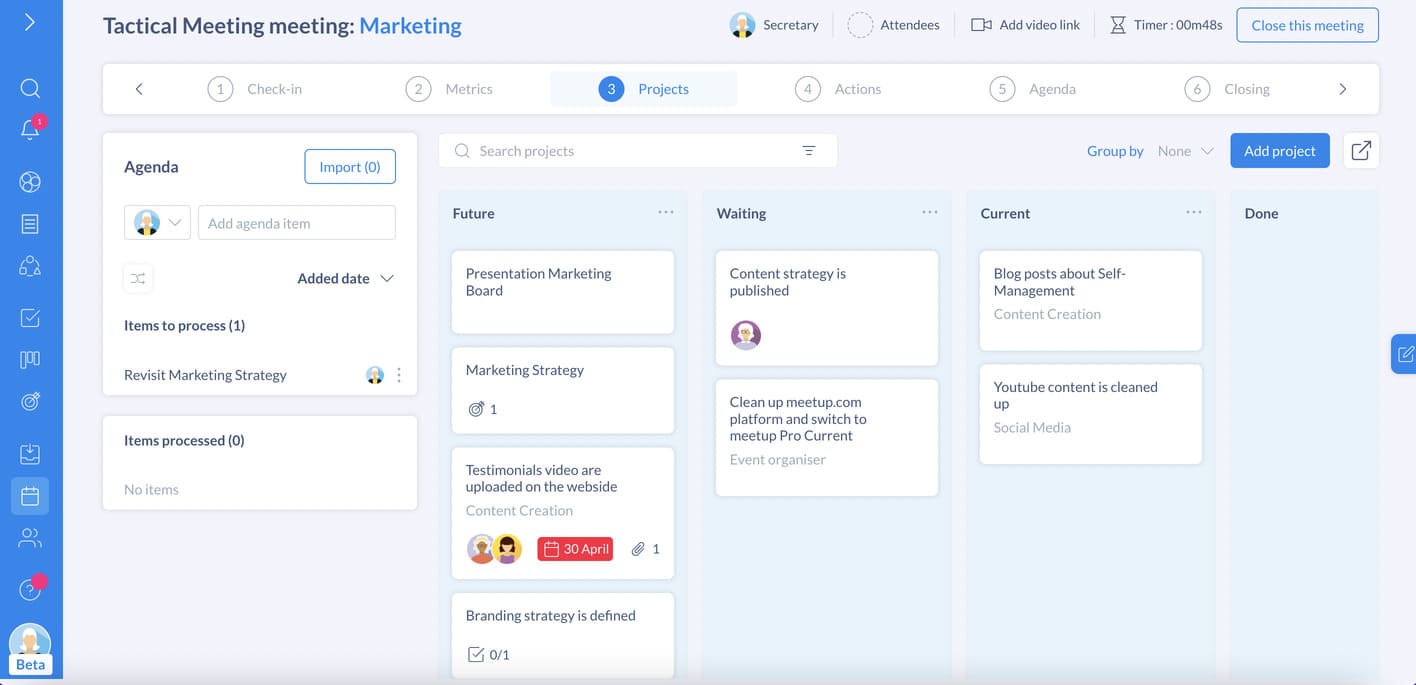 Projects Kanban with Holaspirit