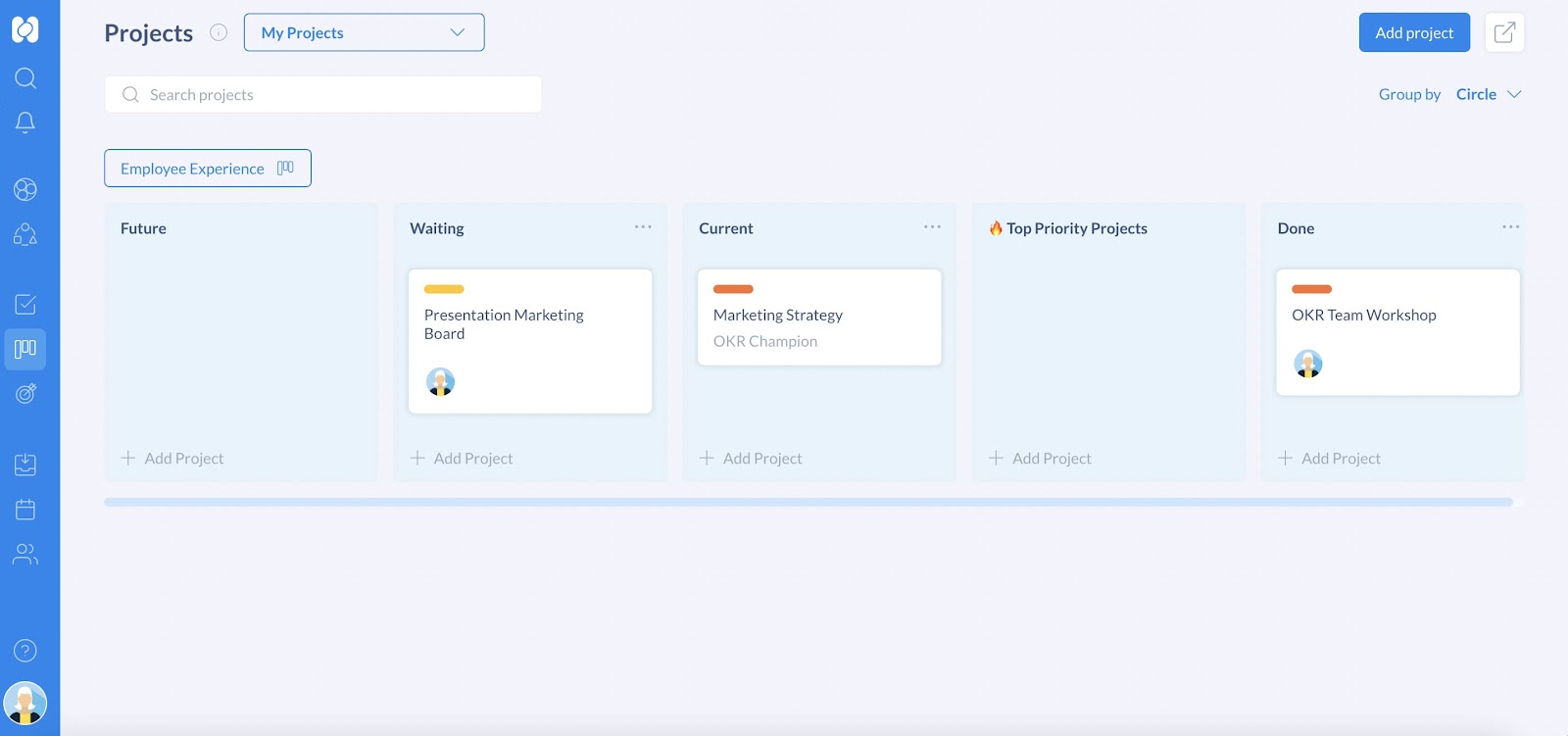 Tableau Kanban avec Holaspirit