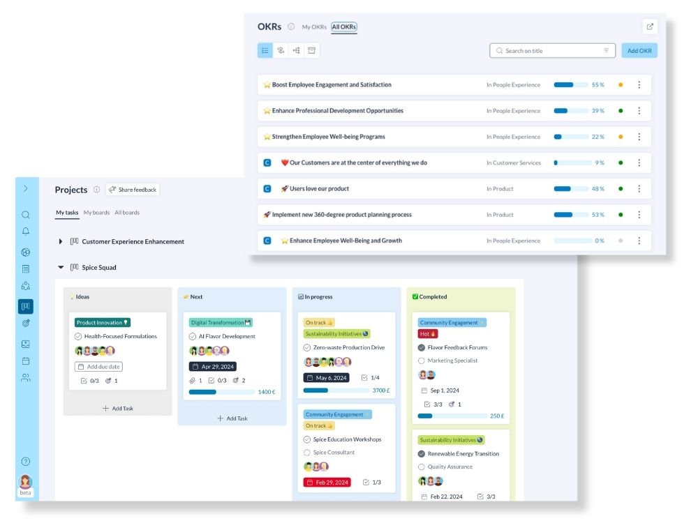 Setting objectives with the OKR methodology and tracking projects with kanban boards on Holaspirit can help implement Agile methodology
