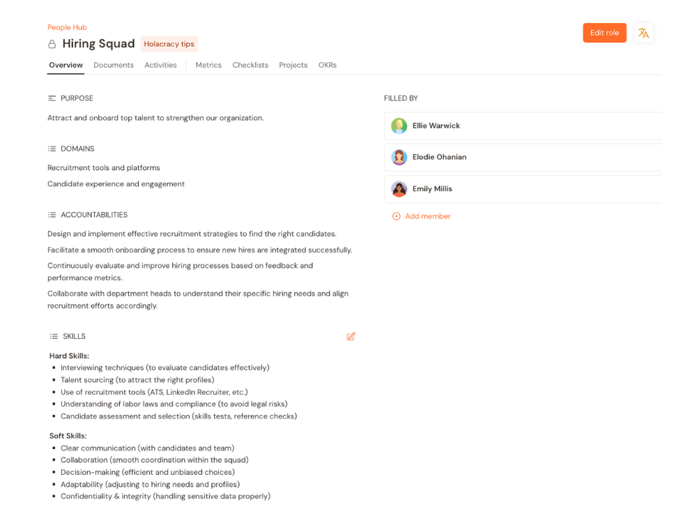 Lister les compétences techniques et comportementales pour un poste dans Talkspirit facilite la cartographie