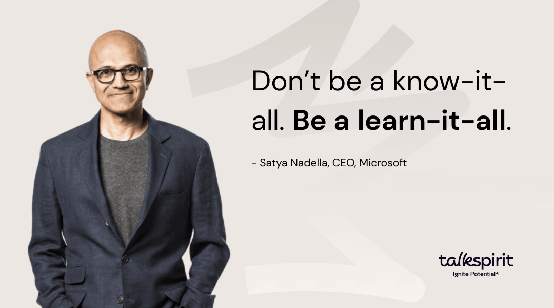 Citation de Satya Nadella, PDG de Microsoft, sur la façon dont le leadership transformationnel a révolutionné la gestion des connaissances chez Microsoft