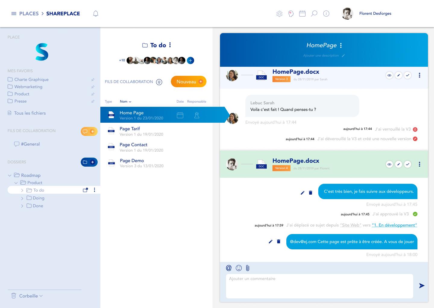 SharePlace interface