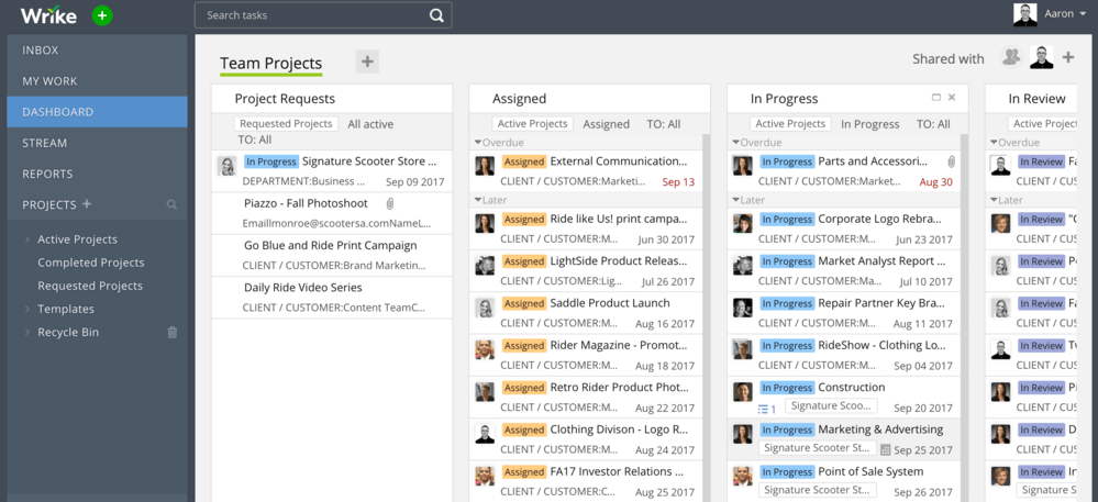 Wrike interface