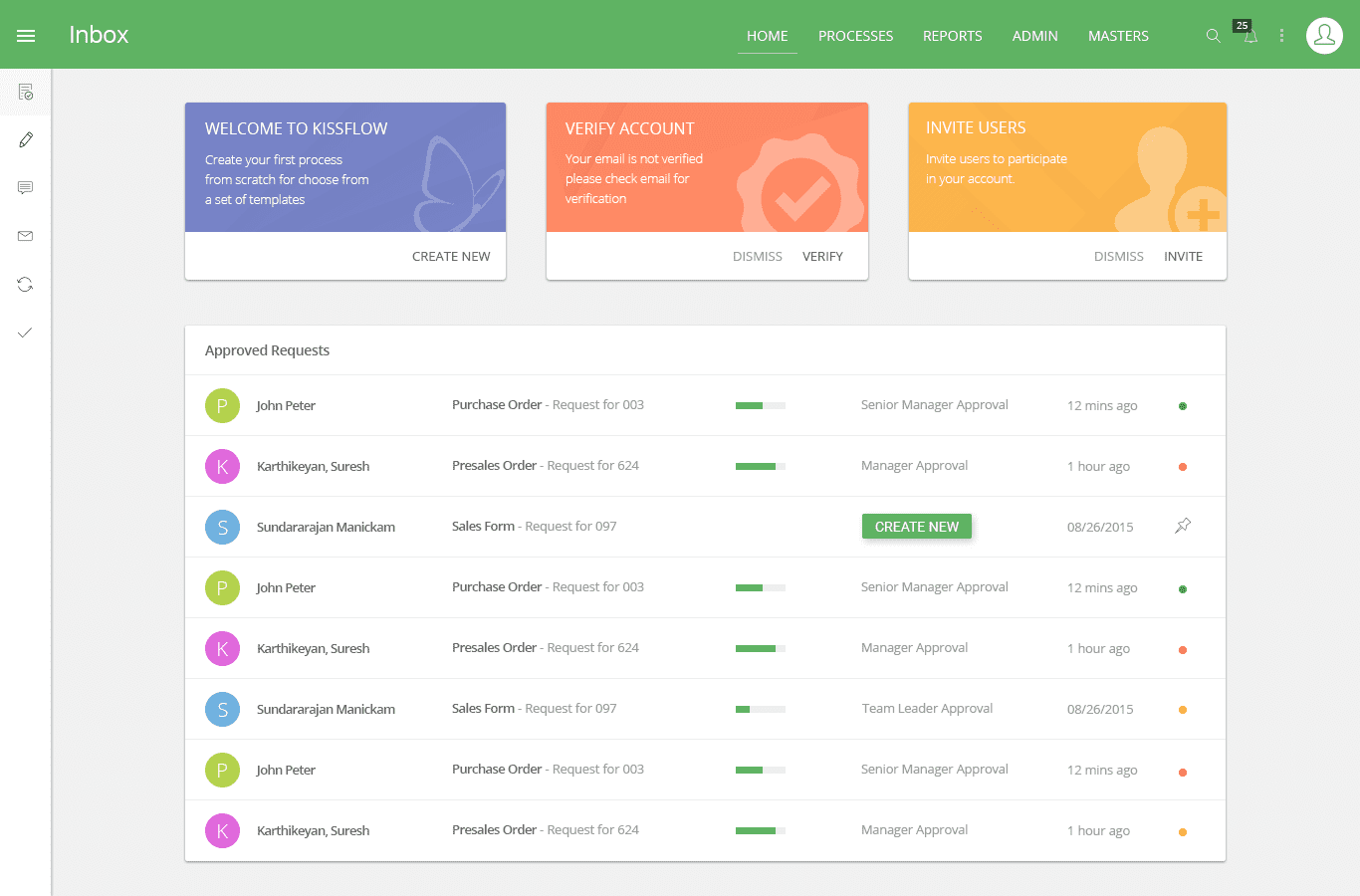 Kissflow interface