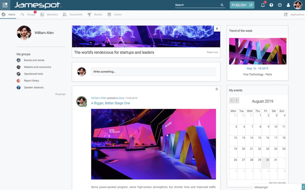Jamespot interface
