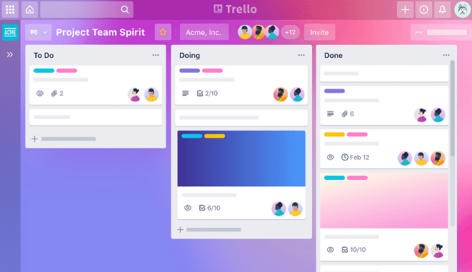 Trello project management