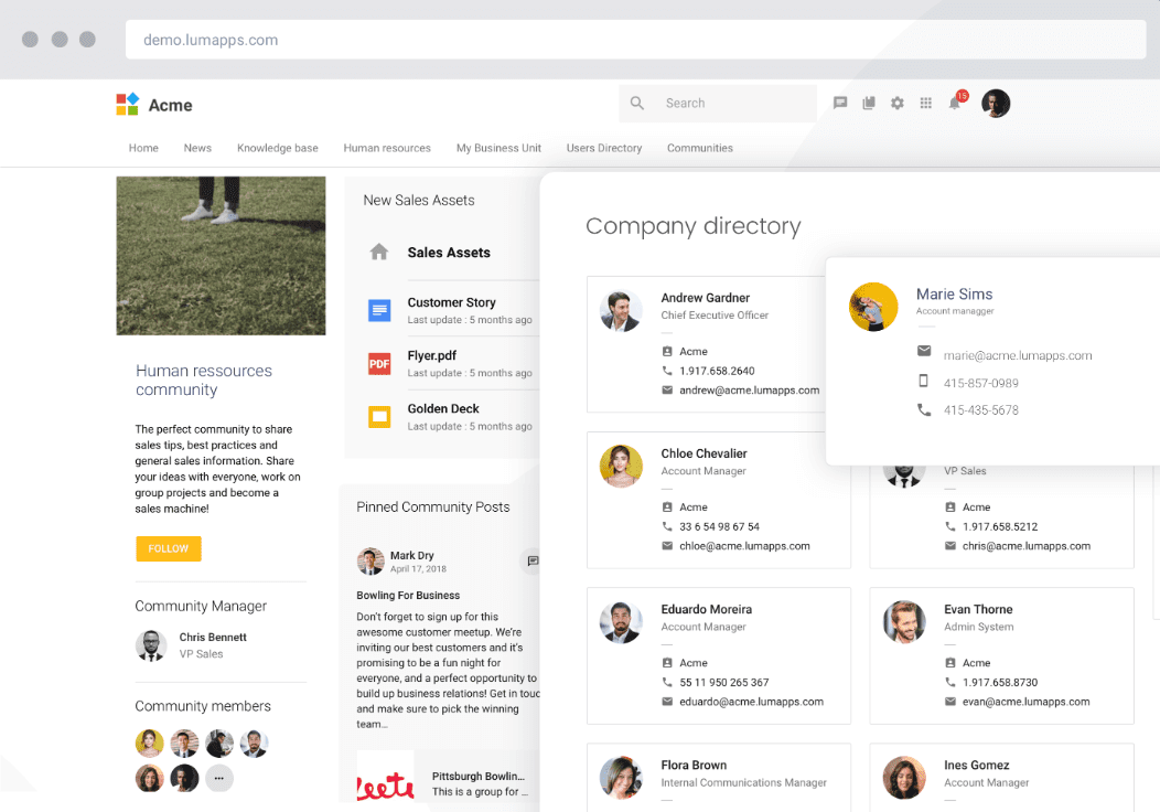 Lumapps interface