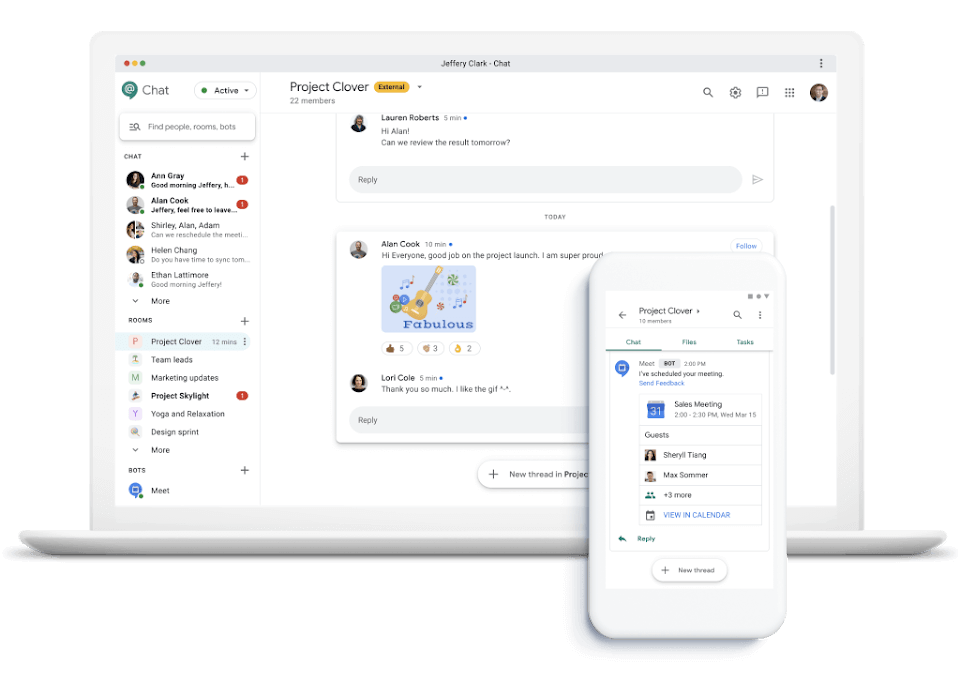 google chat interface