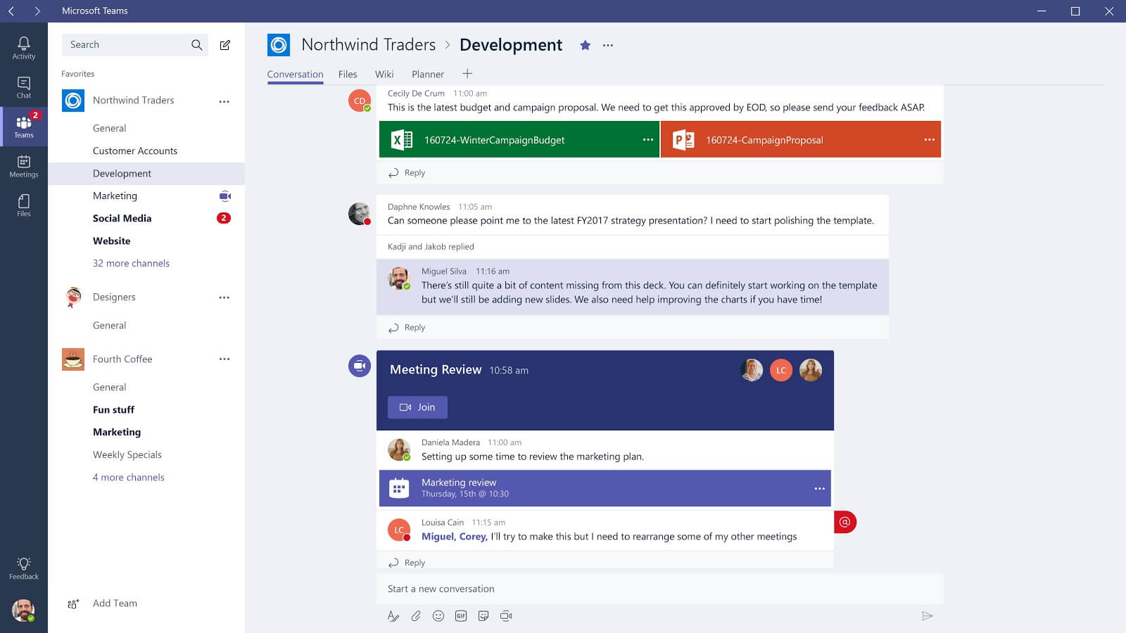microsoft teams interface