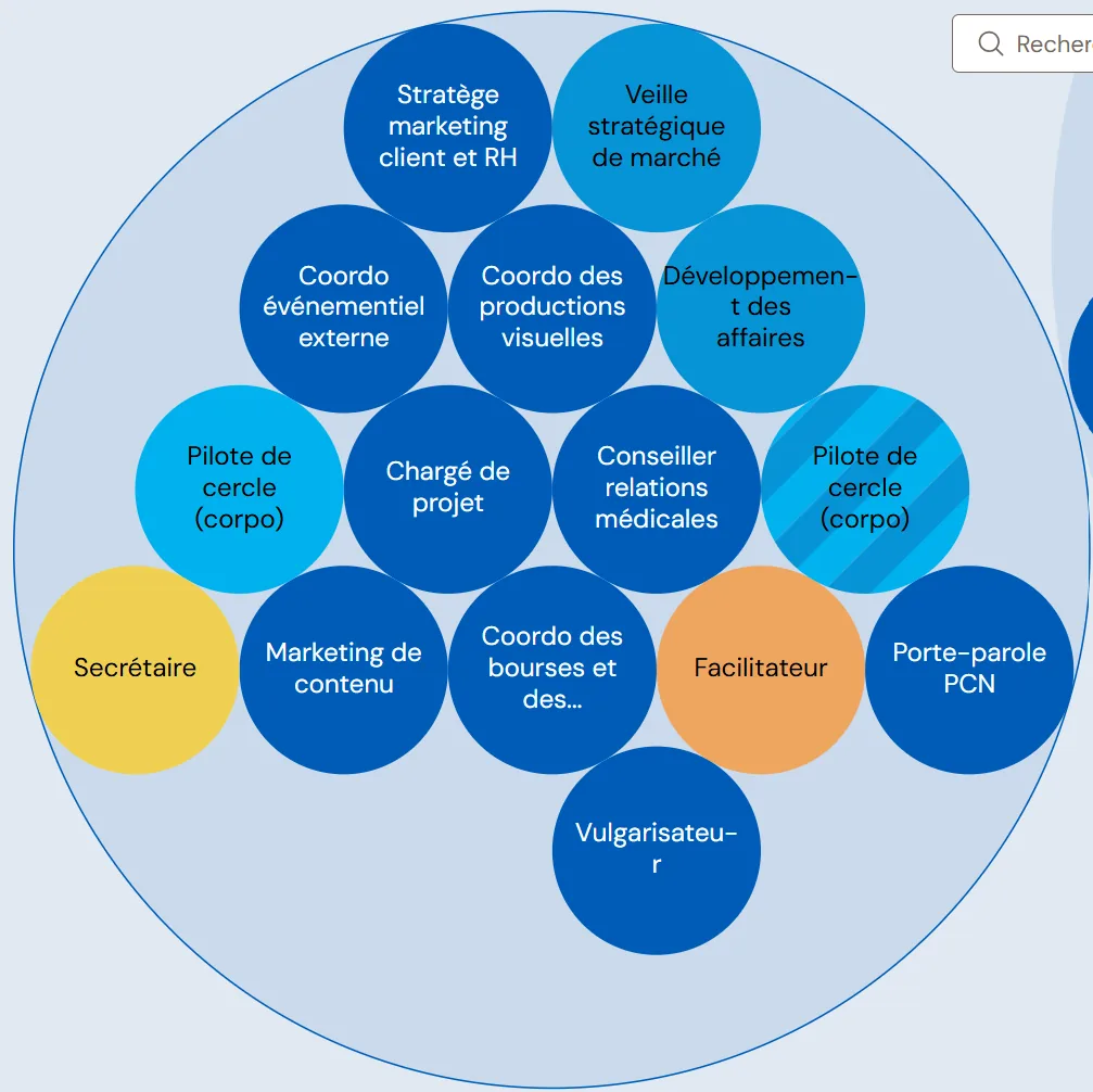 Example of the marketing circle at PCN (in French)