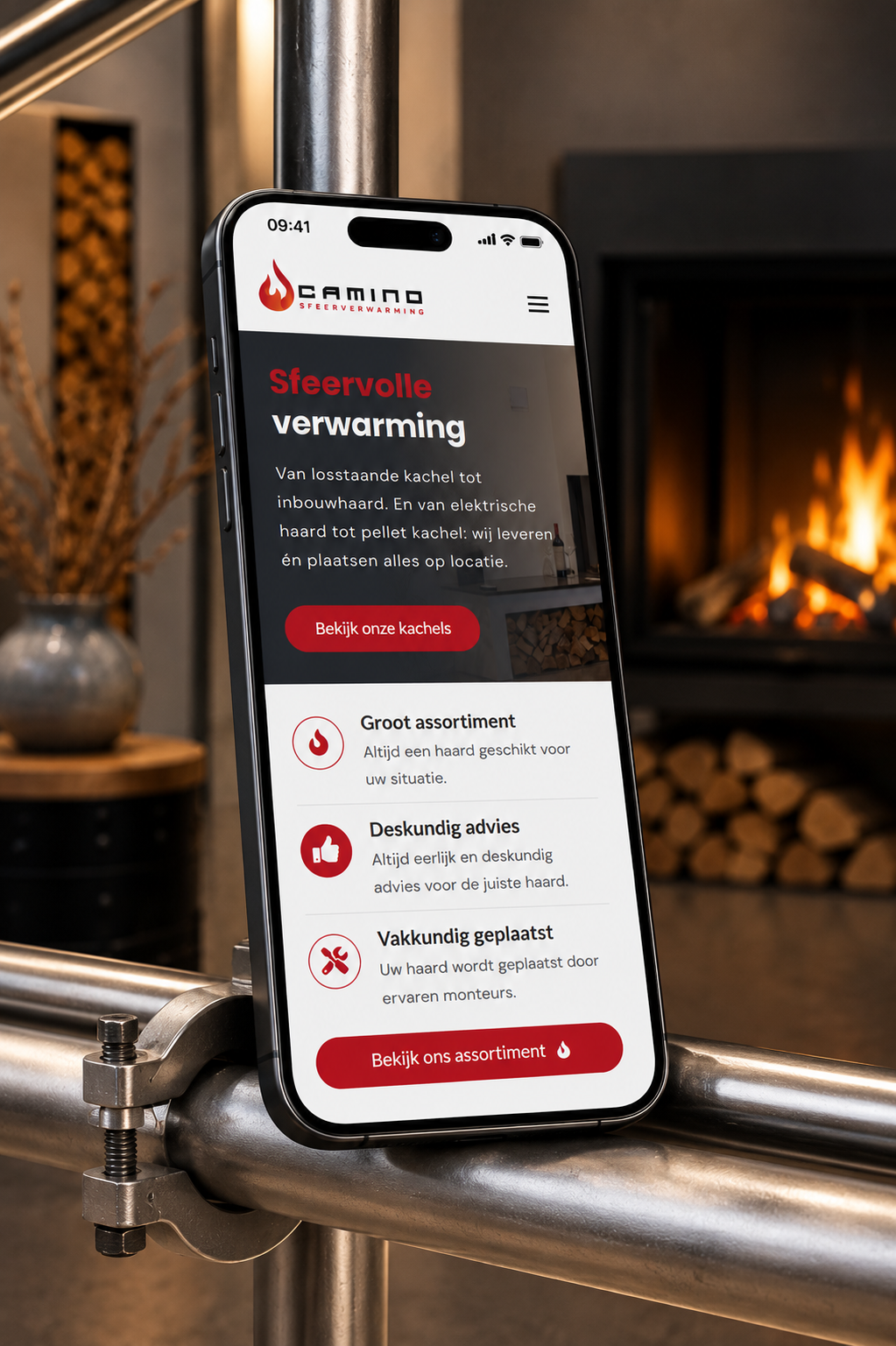 Ontwikkeling van logo, huisstijl, webshop en structurele online vindbaarheid voor een specialist in sfeer- en terrasverwarming.