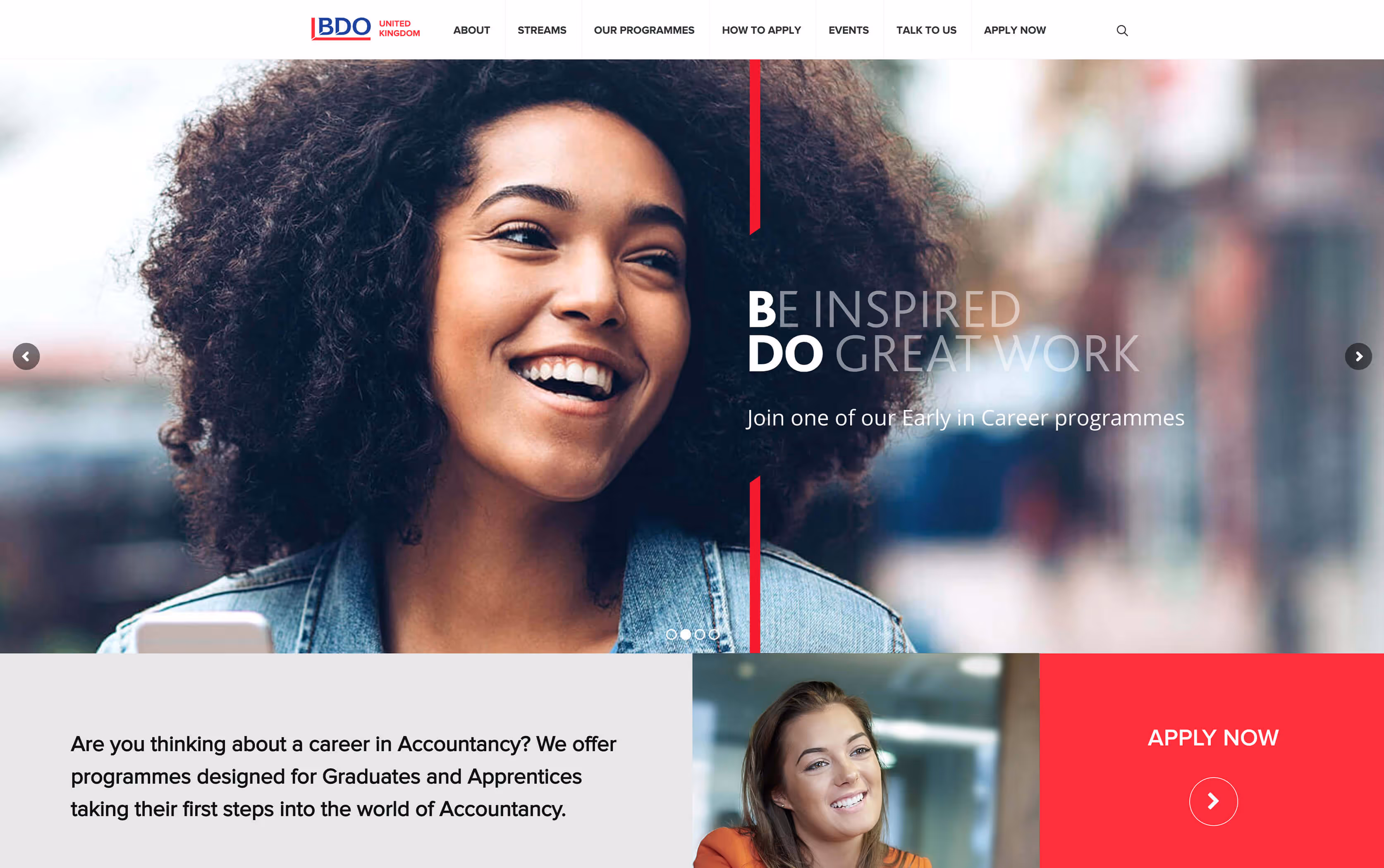 An image of the home page on desktop