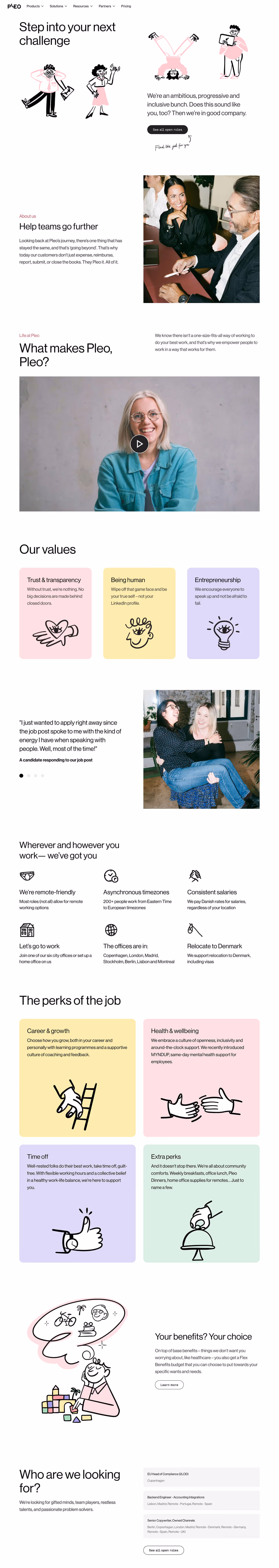 The careers landing page on desktop