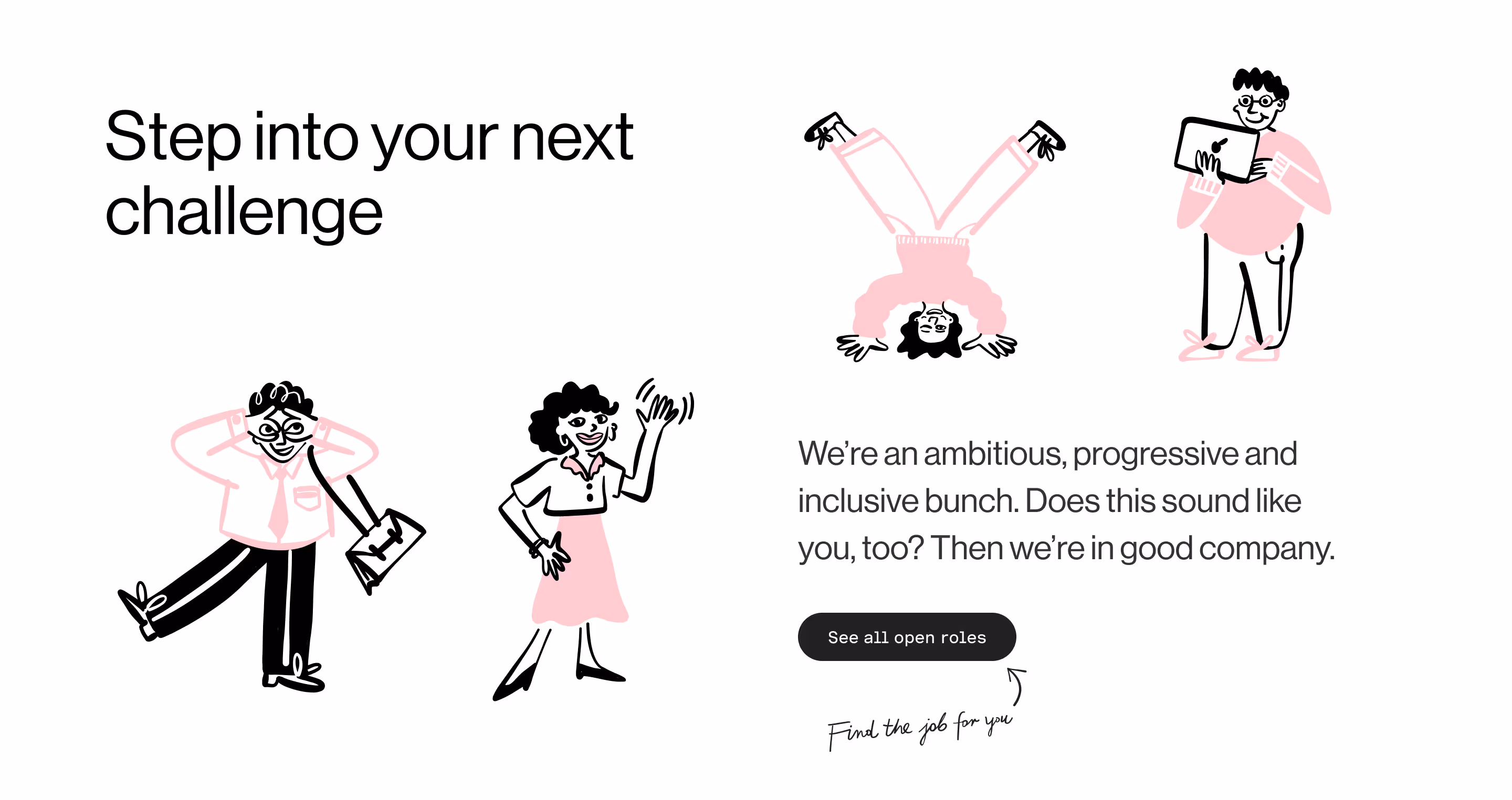 The careers landing page on desktop