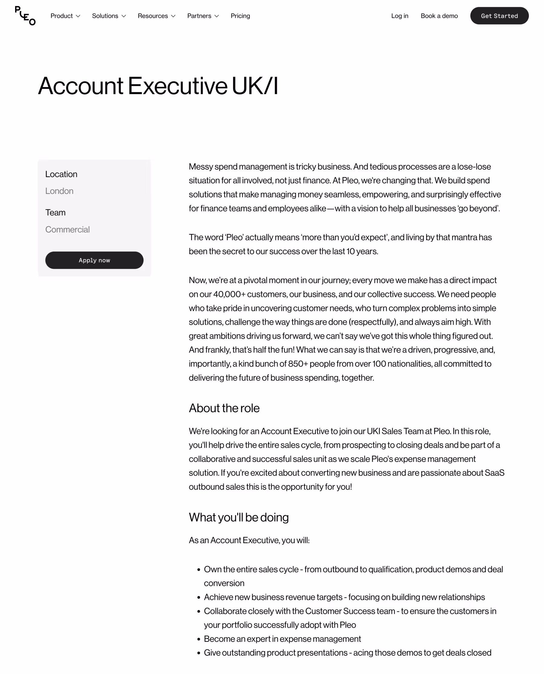 An image of a job description page