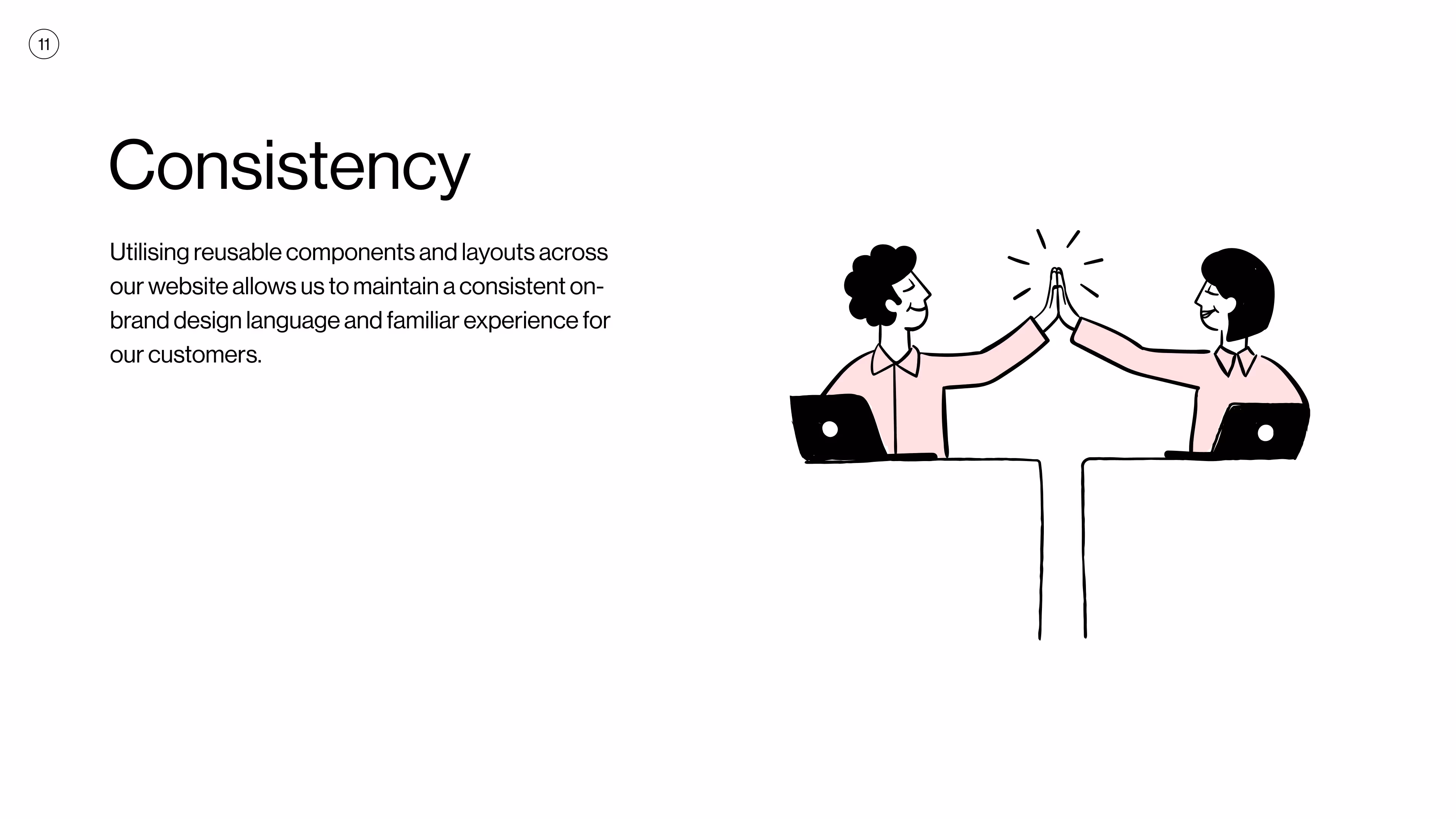 A page from the design system guidelines on consistency