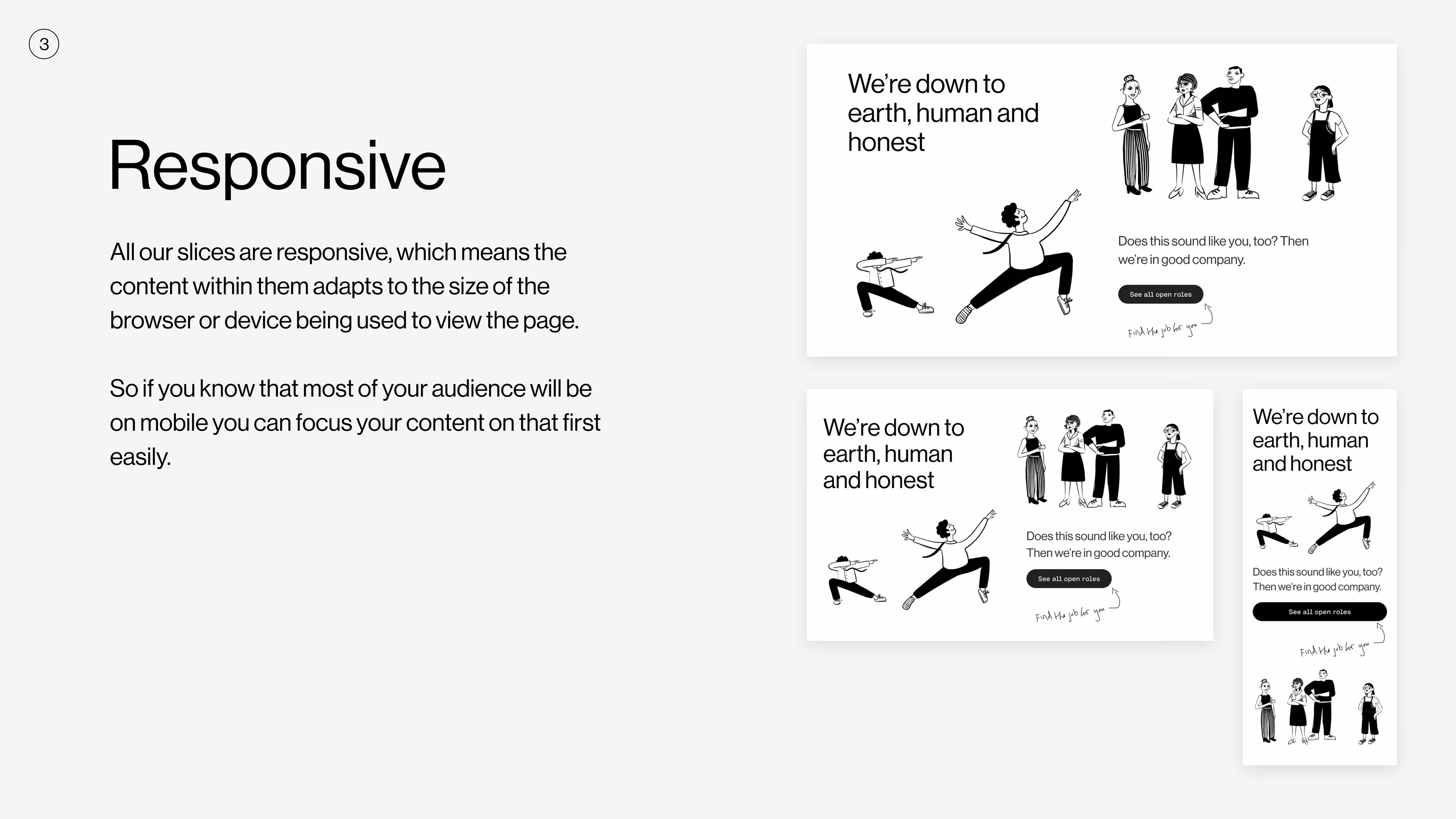 A page from the design system guidelines on responsive design