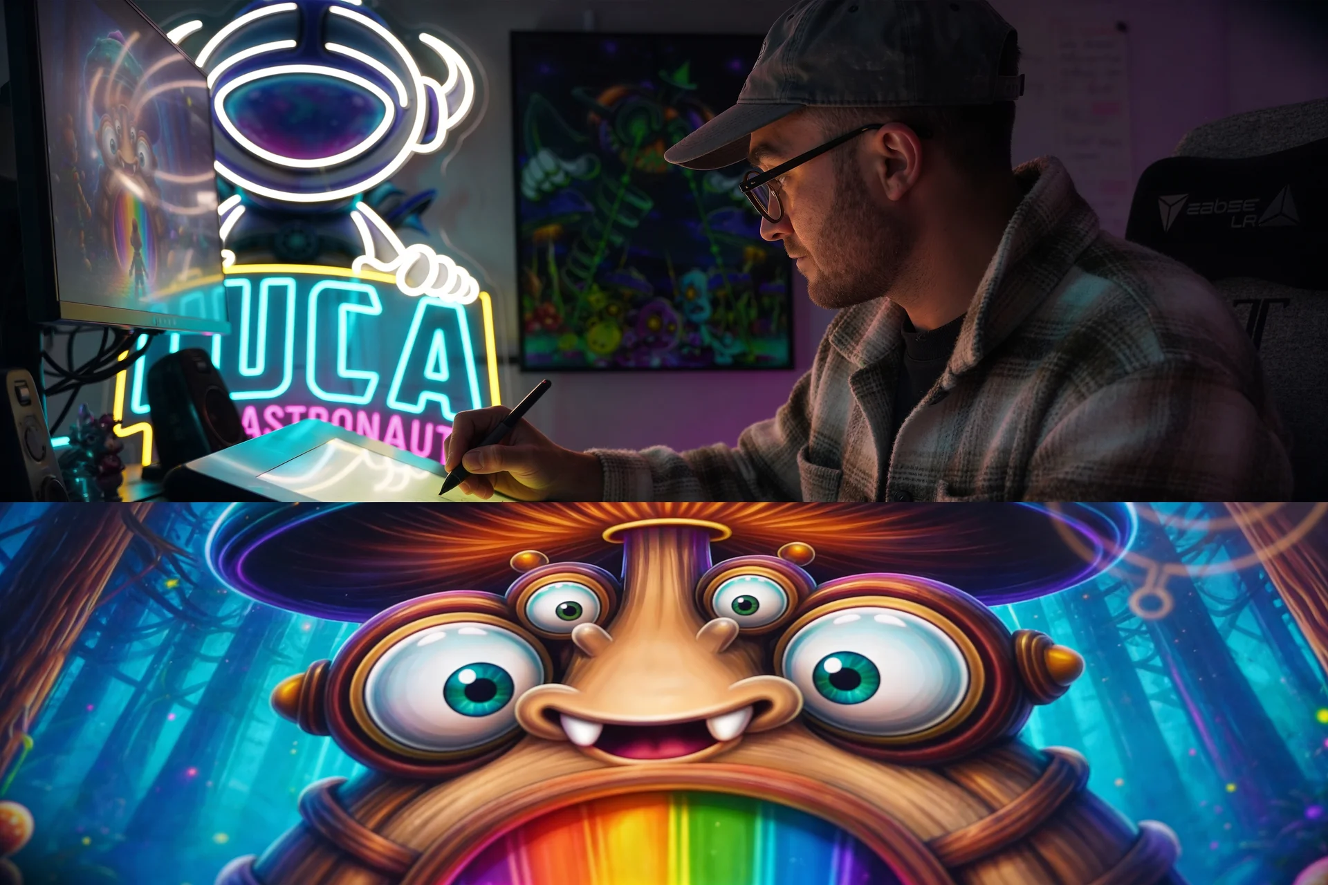 Luca in the studio