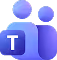 Modrá ikona Microsoft Teams s dvěma navzájem překrývajícími se postavami.