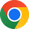 Logo prohlížeče Google Chrome s barevným kruhem a modrým středem.
