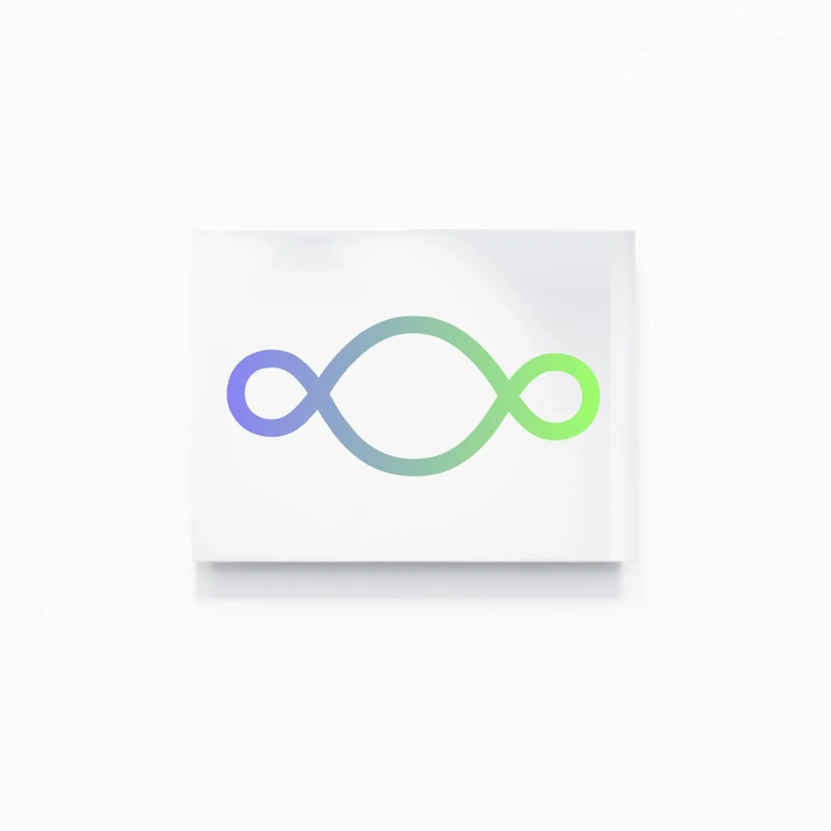 Michelangelo Pistoletto, Lavender Blue + Chartreuse = Dusty Aqua: the Third Paradise symbol in a two-colour gradient on mirror-polished stainless steel